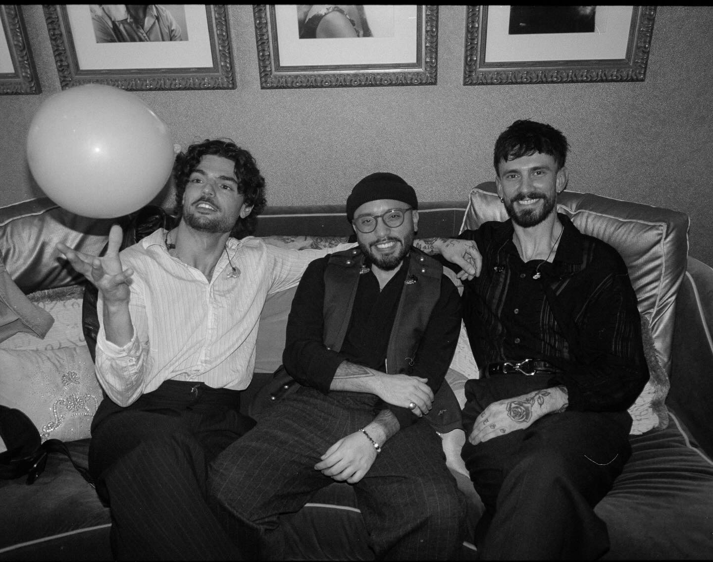 Chris and bandmates backstage